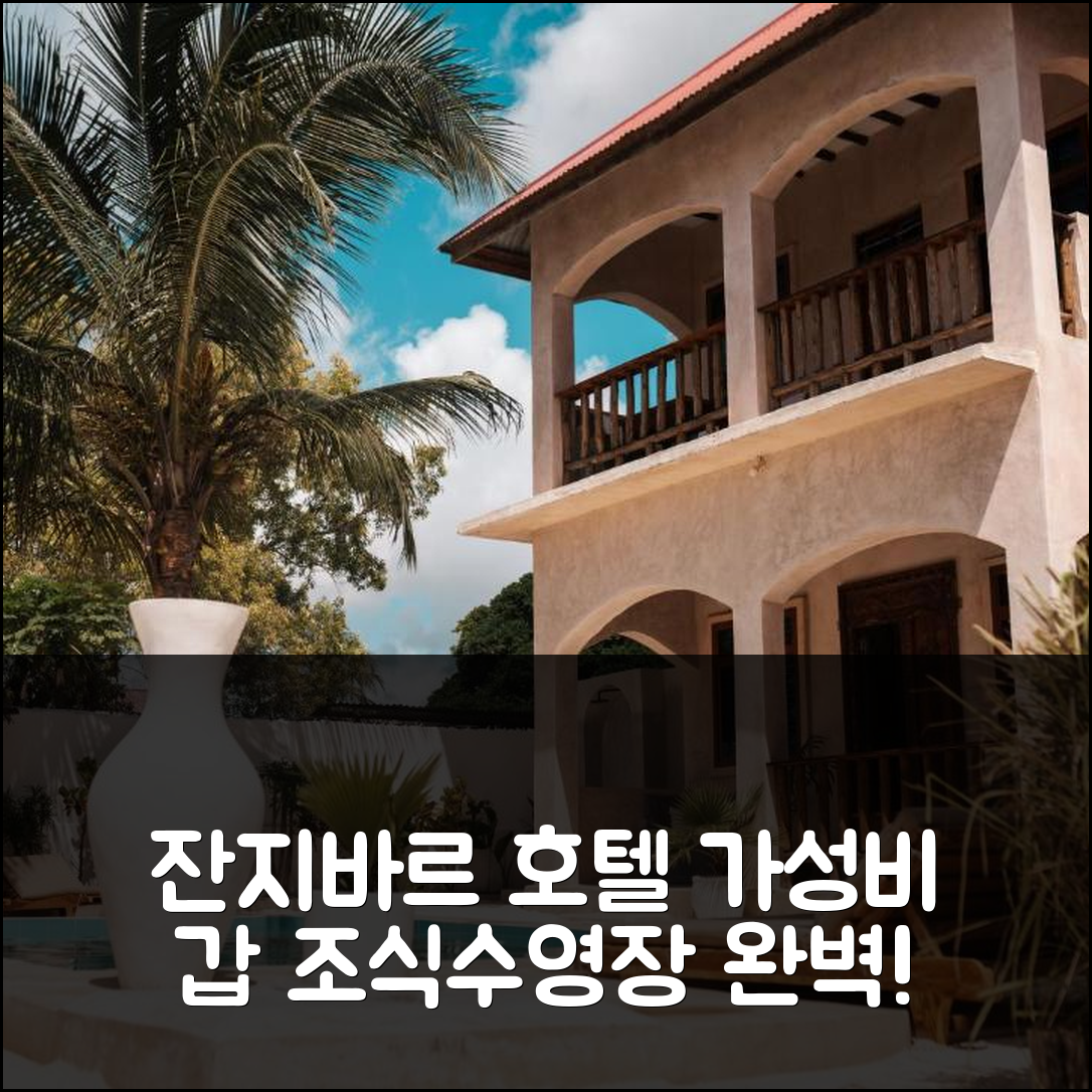 잔지바르 숙소 여행 호텔 추천 초코로 하우스 | 가성비와 조식이 뛰어난 5성급 수영장 정보 7가지