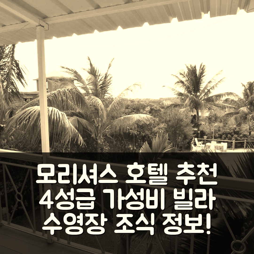 모리셔스 숙소 여행 호텔 추천 빌라 라다니 | 가성비 뛰어난 4성급 수영장과 조식 정보 7가지